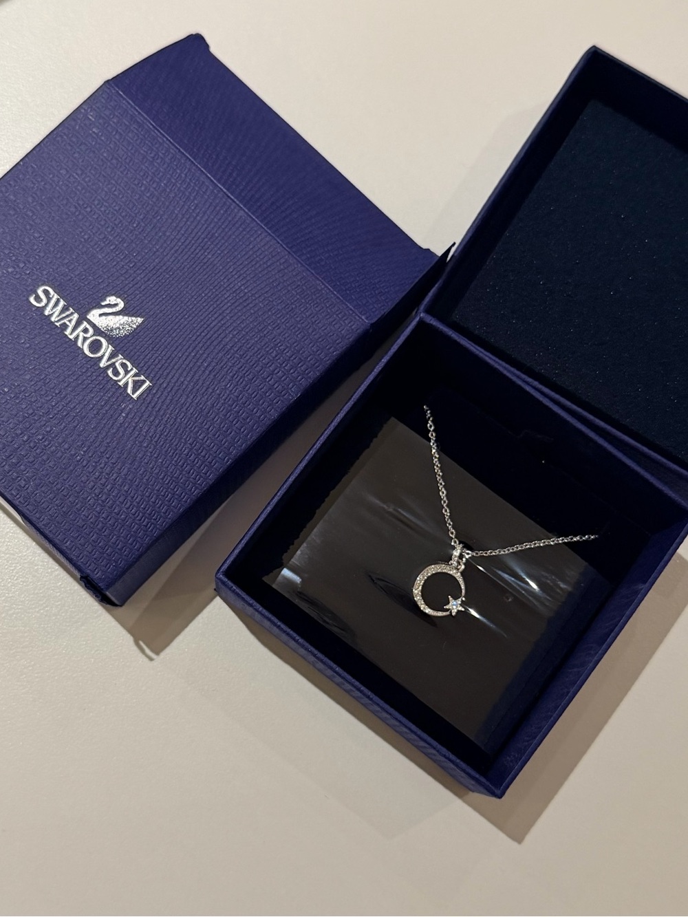 Swarovski Necklace - Crescent and Star Pendant